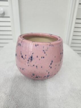 Pink Speckled Ceramic Planter Pot